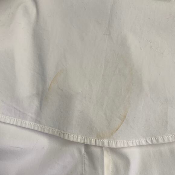 JARBO Size S White Cotton Blend Hidden Buttons 3/4 Sleeves Shirt Dress - Picture 5 of 8